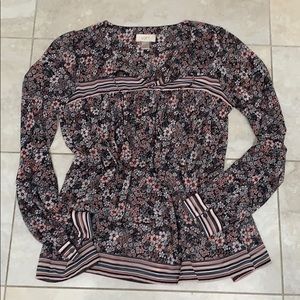 Long sleeve boho printed top